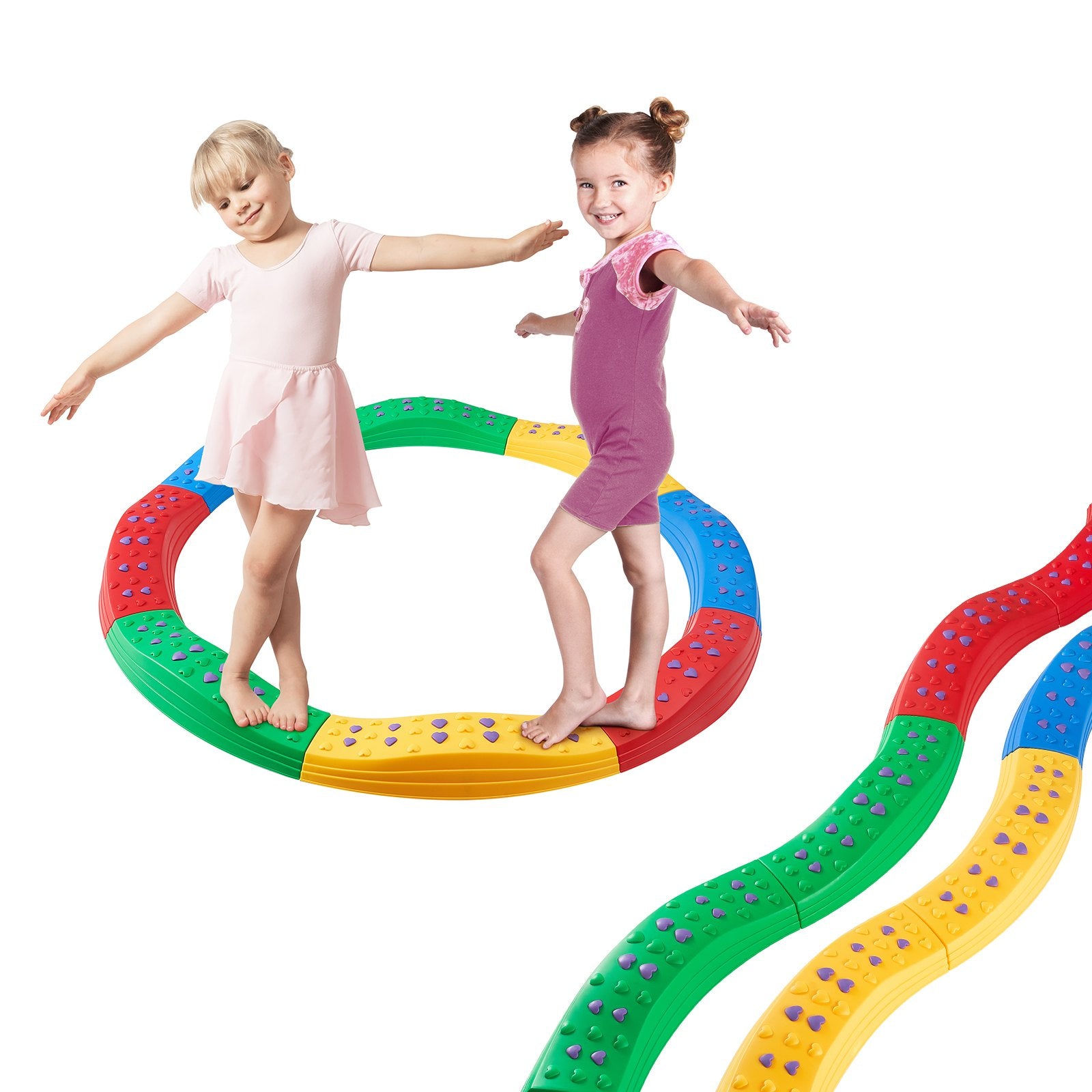 Balance Beam Stepping Stones, 8 PCS Toddler Balance Boards Non-Slip Textured Surface & Rubber Pads, V952-ETPHMSJ8BSJ886XKSV0