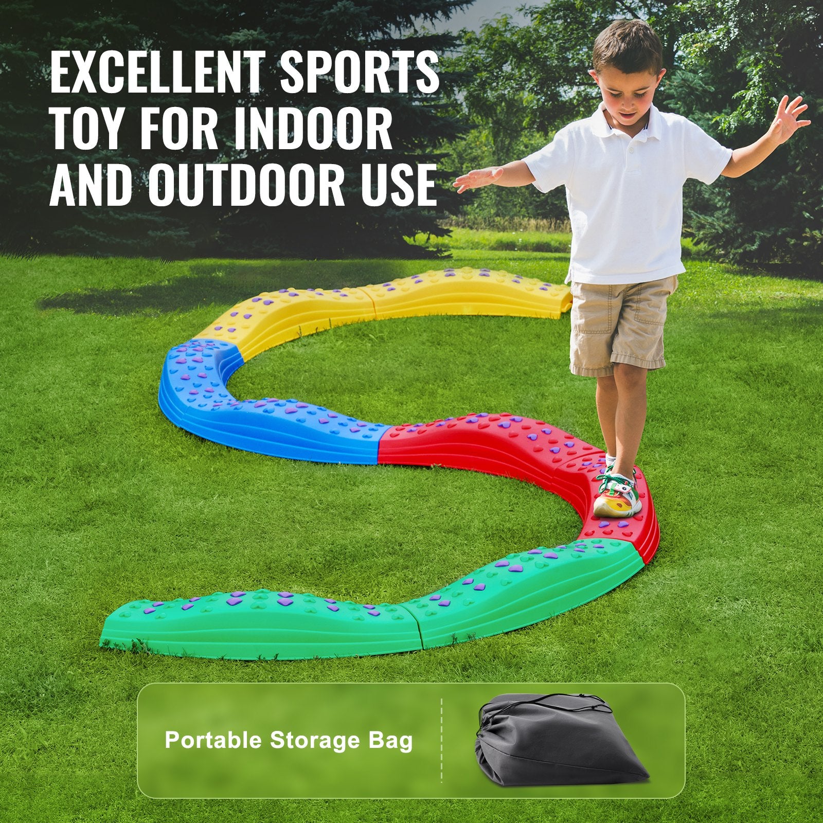 Balance Beam Stepping Stones, 8 PCS Toddler Balance Boards Non-Slip Textured Surface & Rubber Pads, V952-ETPHMSJ8BSJ886XKSV0