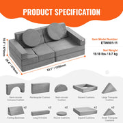 Play Couch, 15pcs Modular Kids Nugget Couch, Toddler Foam Sofa Couch with High-density 25D Sponge for V952-ETSF1656625YVMCKFV0