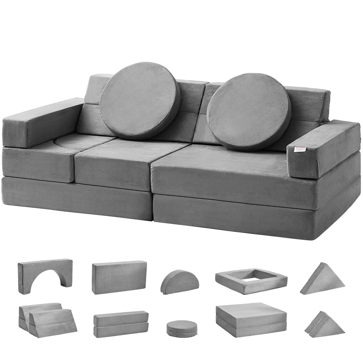 Play Couch, 15pcs Modular Kids Nugget Couch, Toddler Foam Sofa Couch with High-density 25D Sponge for V952-ETSF1656625YVMCKFV0