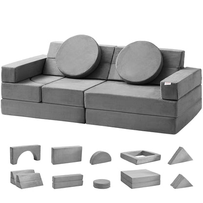 Play Couch, 15pcs Modular Kids Nugget Couch, Toddler Foam Sofa Couch with High-density 25D Sponge for V952-ETSF1656625YVMCKFV0