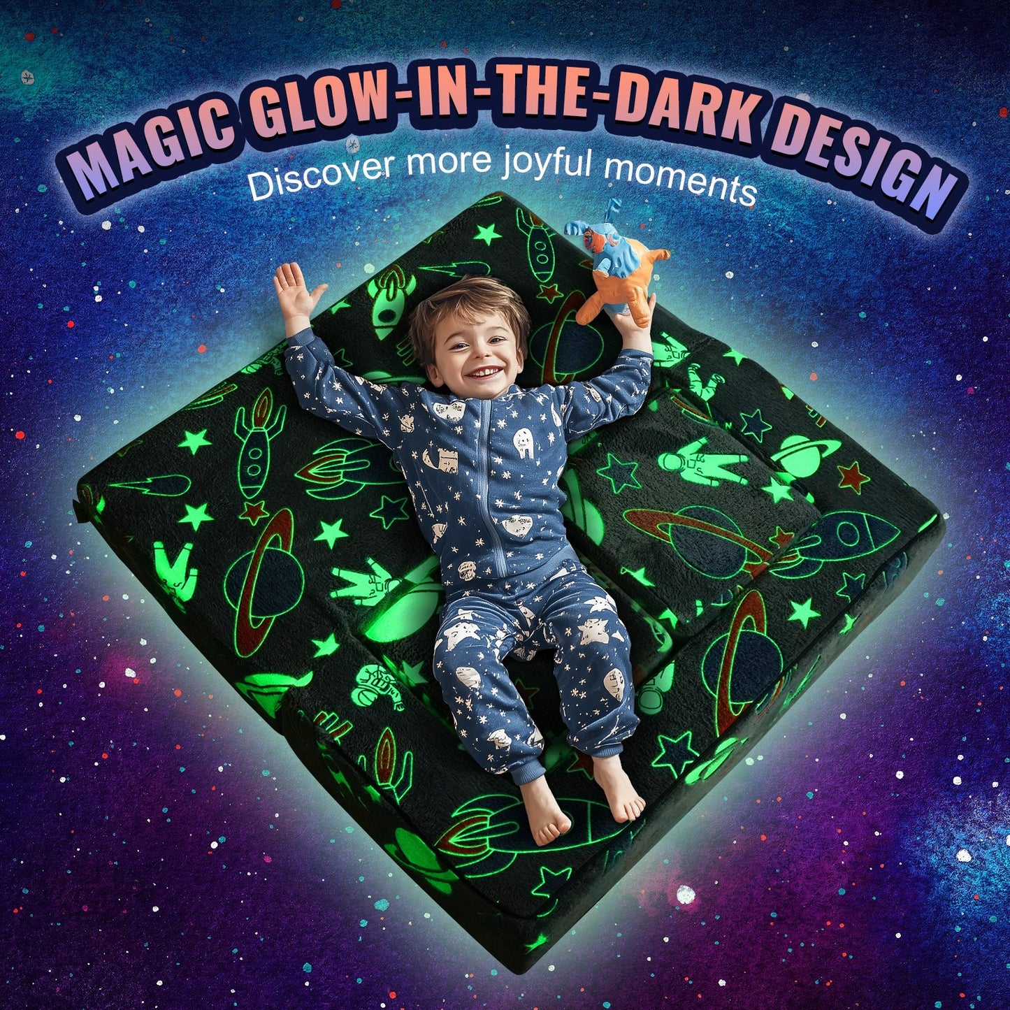 Modular Kids Play Couch 4Pcs DIY Glow in the Dark Toddler Chair Grey V952-ETSF411849YC8HY99V0