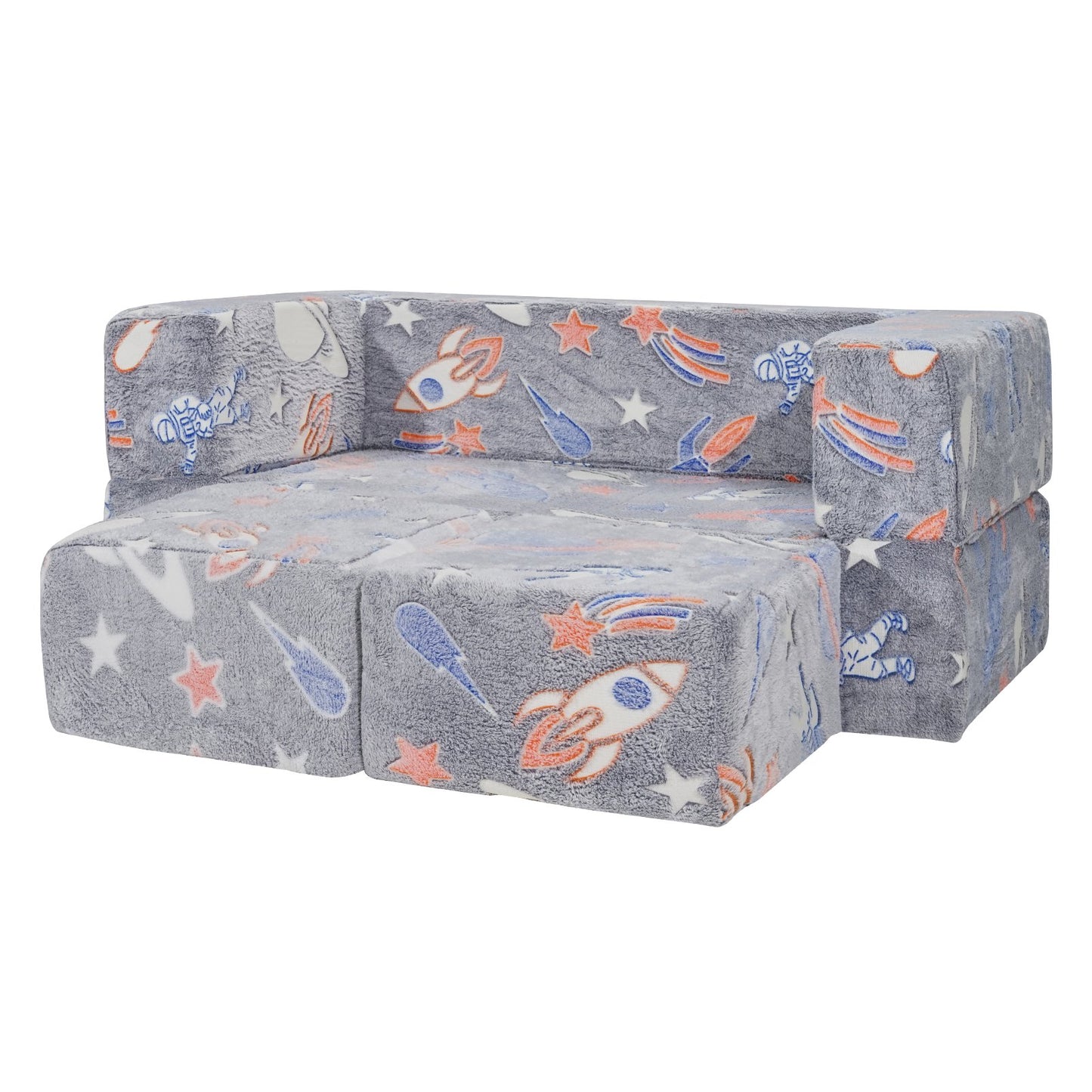 Modular Kids Play Couch 4Pcs DIY Glow in the Dark Toddler Chair Grey V952-ETSF411849YC8HY99V0