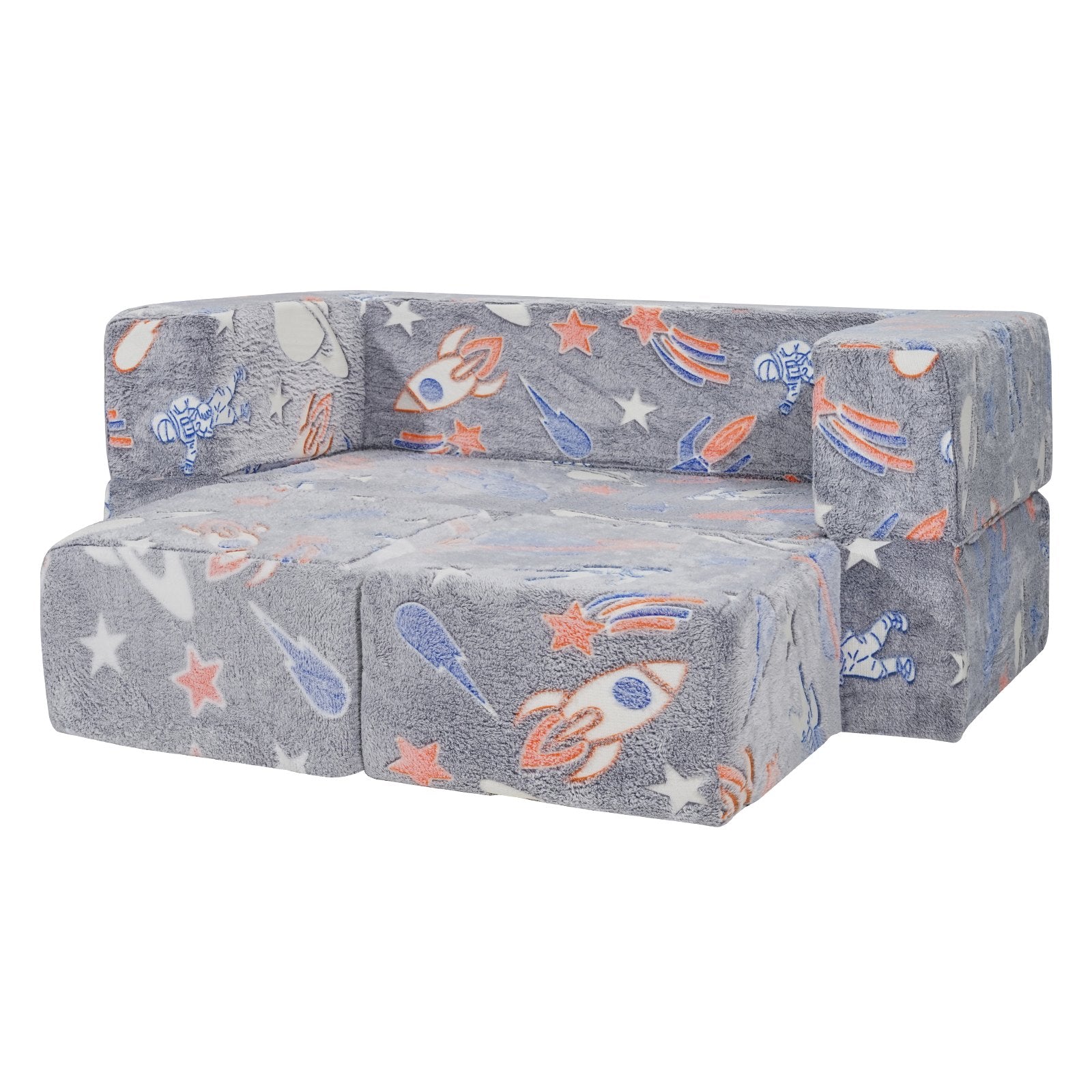 Modular Kids Play Couch 4Pcs DIY Glow in the Dark Toddler Chair Grey V952-ETSF411849YC8HY99V0