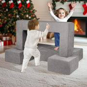 Modular Kids Play Couch 4Pcs DIY Creative Child Sectional Sofa Dark Grey V952-ETSF411849YCYGPWSV0