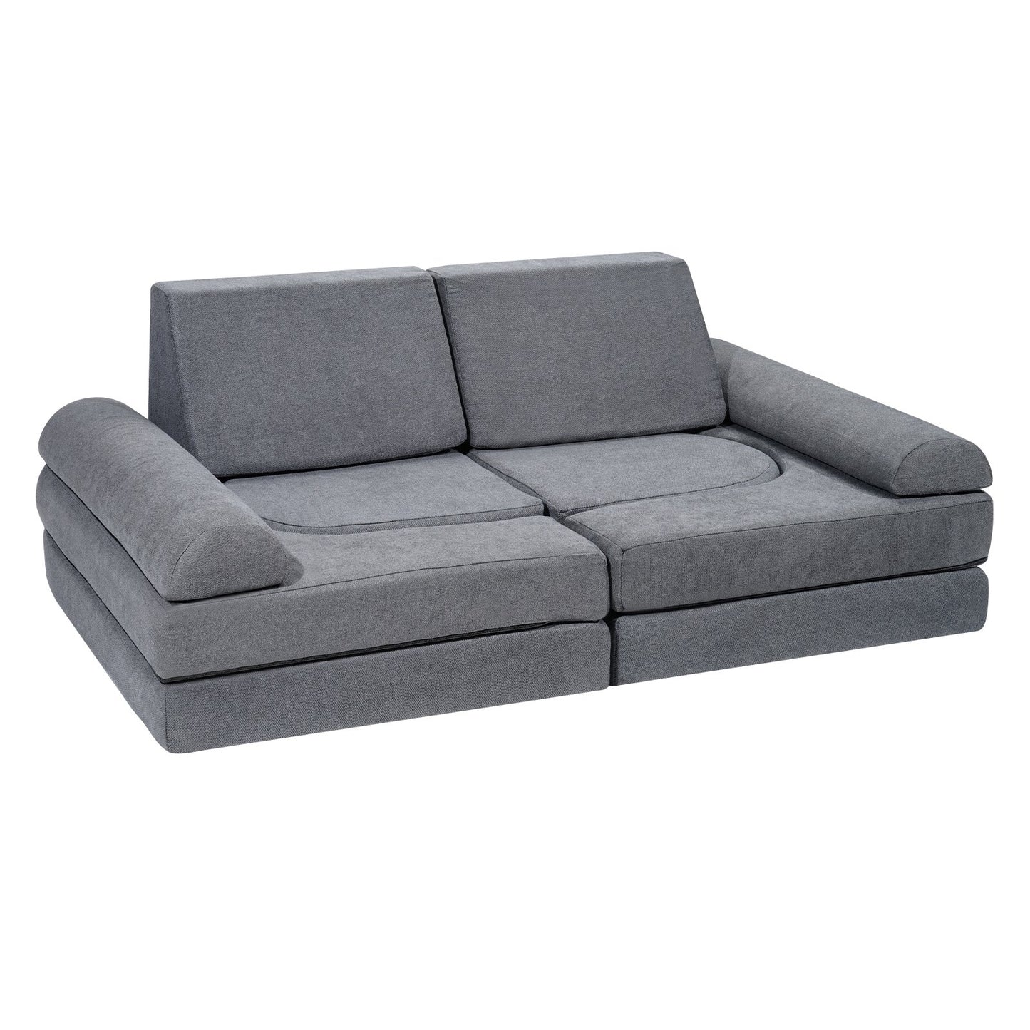 Modular Kids Play Couch 10Pcs DIY Creative Toddler Sectional Sofa Grey V952-ETSF5255724Y94P8YV0