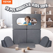 Modular Kids Play Couch 10Pcs DIY Creative Toddler Sectional Sofa Grey V952-ETSF5255724Y94P8YV0