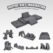 Modular Kids Play Couch 10Pcs DIY Creative Toddler Sectional Sofa Grey V952-ETSF5255724Y94P8YV0