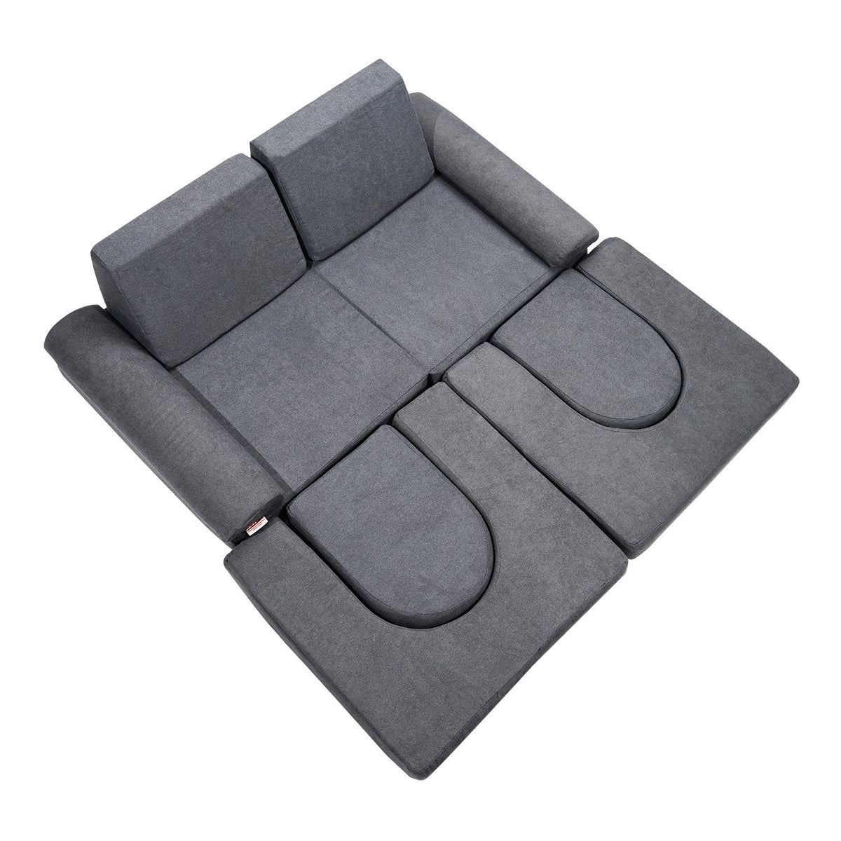 Modular Kids Play Couch 10Pcs DIY Creative Toddler Sectional Sofa Grey V952-ETSF5255724Y94P8YV0