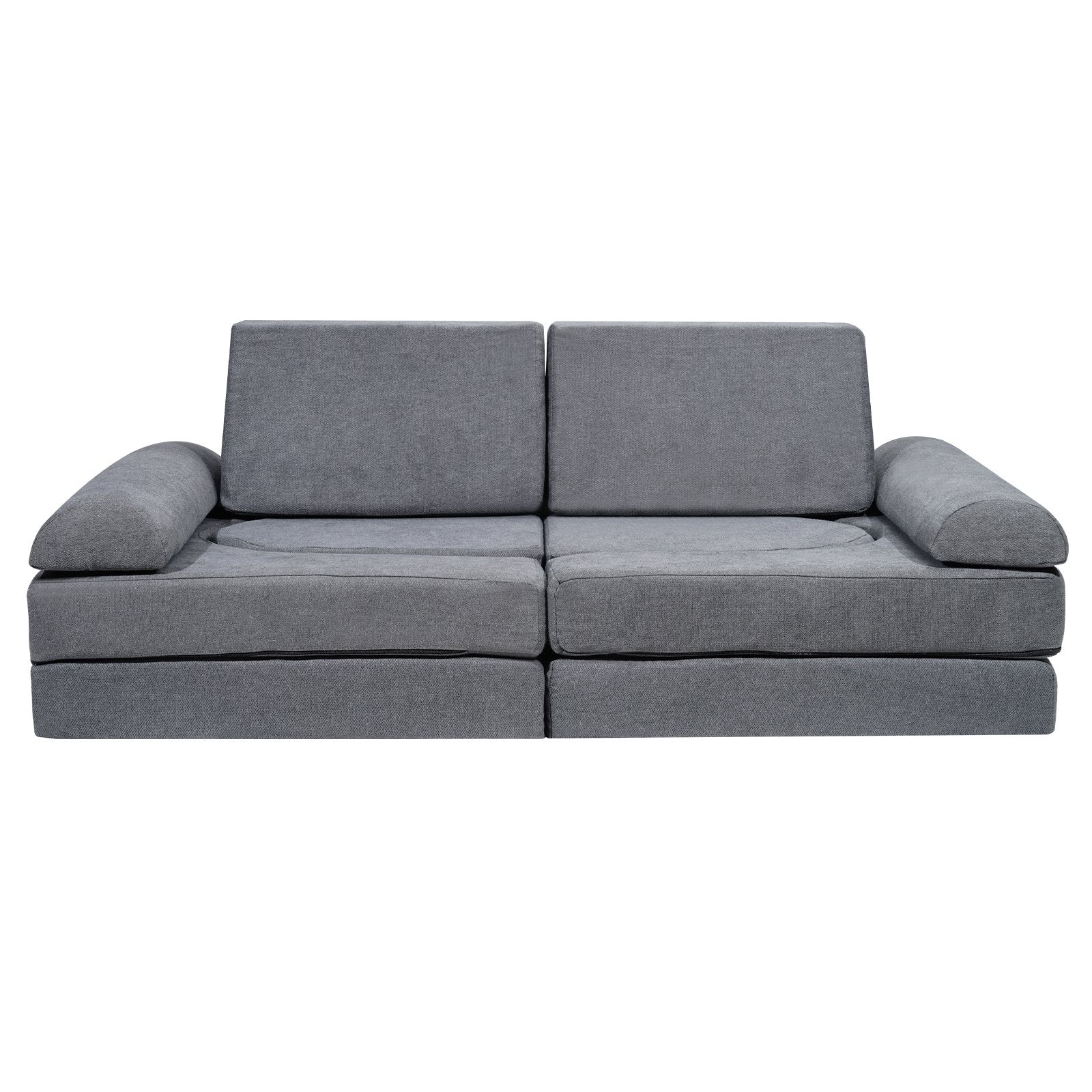 Modular Kids Play Couch 10Pcs DIY Creative Toddler Sectional Sofa Grey V952-ETSF5255724Y94P8YV0
