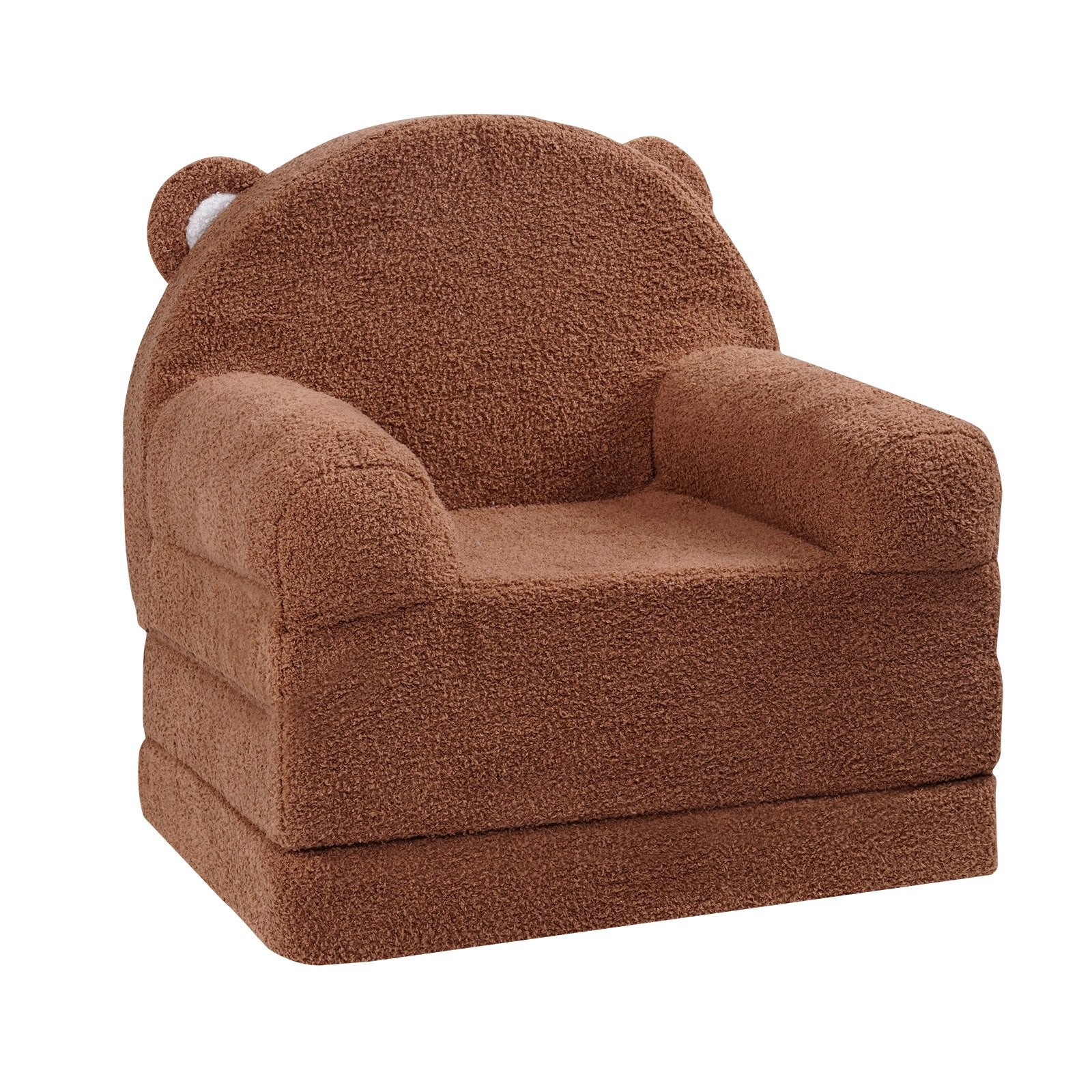 Baby Chair Foldable 2-in-1 Baby Lounger Couch Cartoon Kids Sofa Brown V952-ETSF60X3375XZIF7KV0