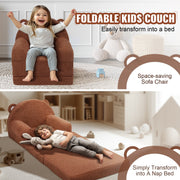 Baby Chair Foldable 2-in-1 Baby Lounger Couch Cartoon Kids Sofa Brown V952-ETSF60X3375XZIF7KV0