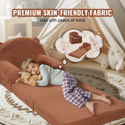 Baby Chair Foldable 2-in-1 Baby Lounger Couch Cartoon Kids Sofa Brown V952-ETSF60X3375XZIF7KV0