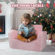 Baby Chair Foldable 2-in-1 Comfy Baby Lounger Couch Kids Sofa Pink V952-ETSF6354652I6PHIKV0