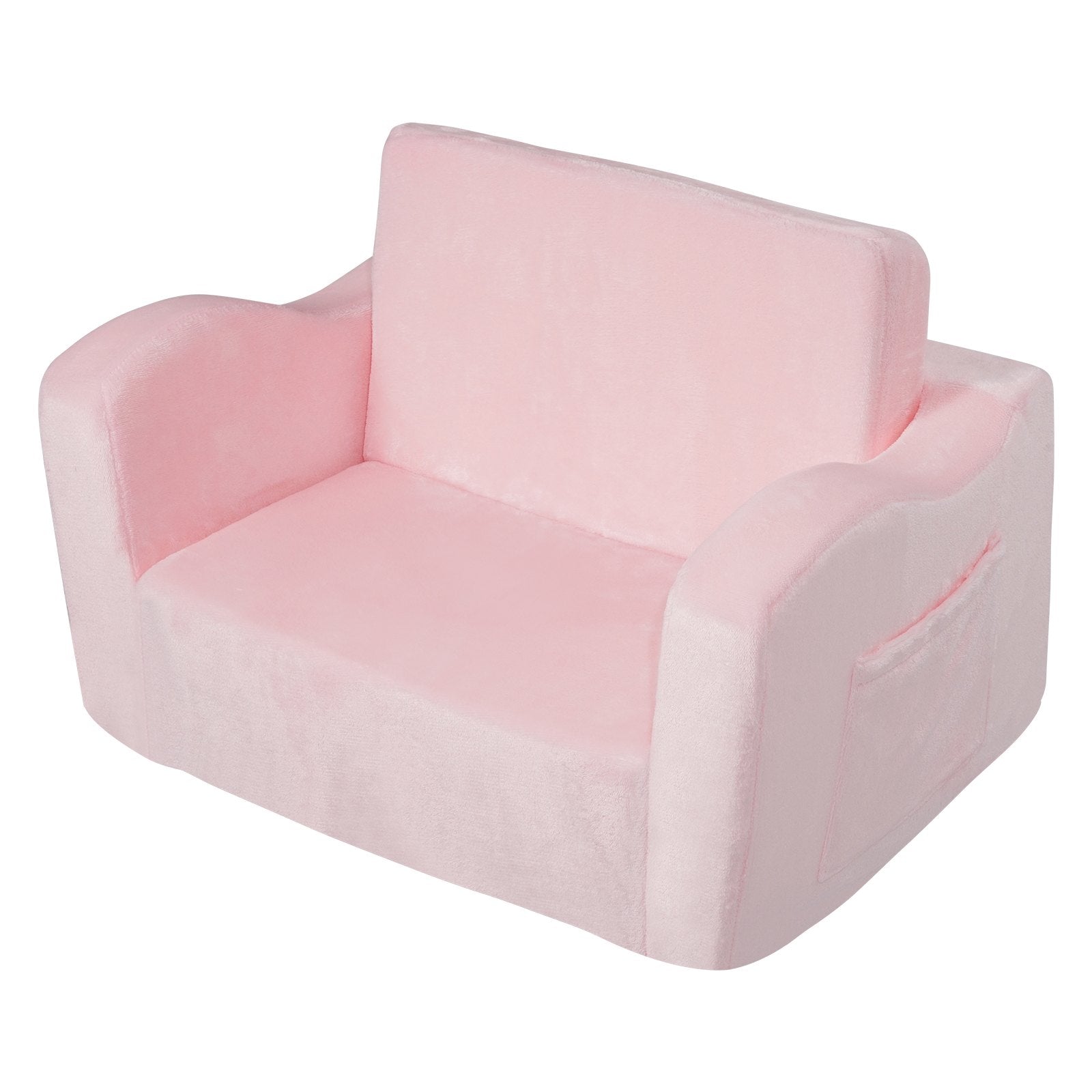Baby Chair Foldable 2-in-1 Comfy Baby Lounger Couch Kids Sofa Pink V952-ETSF6354652I6PHIKV0