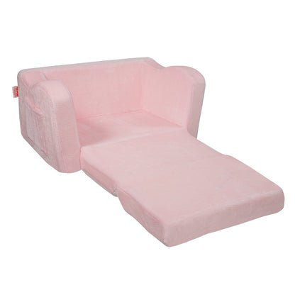 Baby Chair Foldable 2-in-1 Comfy Baby Lounger Couch Kids Sofa Pink V952-ETSF6354652I6PHIKV0