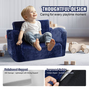 Baby Chair Foldable 2-in-1 Comfy Baby Lounger Couch Kids Sofa Blue V952-ETSF6354652INRR5PV0