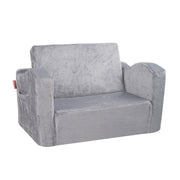 Baby Chair Foldable 2-in-1 Comfy Baby Lounger Couch Kids Sofa Grey V952-ETSF6354652INYQ5DV0