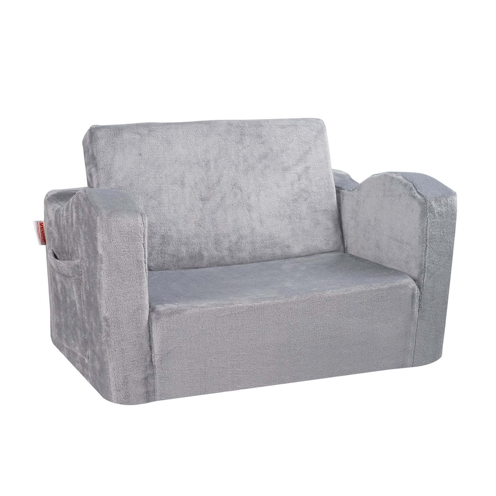 Baby Chair Foldable 2-in-1 Comfy Baby Lounger Couch Kids Sofa Grey V952-ETSF6354652INYQ5DV0