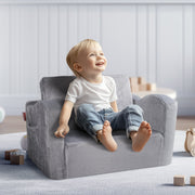 Baby Chair Foldable 2-in-1 Comfy Baby Lounger Couch Kids Sofa Grey V952-ETSF6354652INYQ5DV0