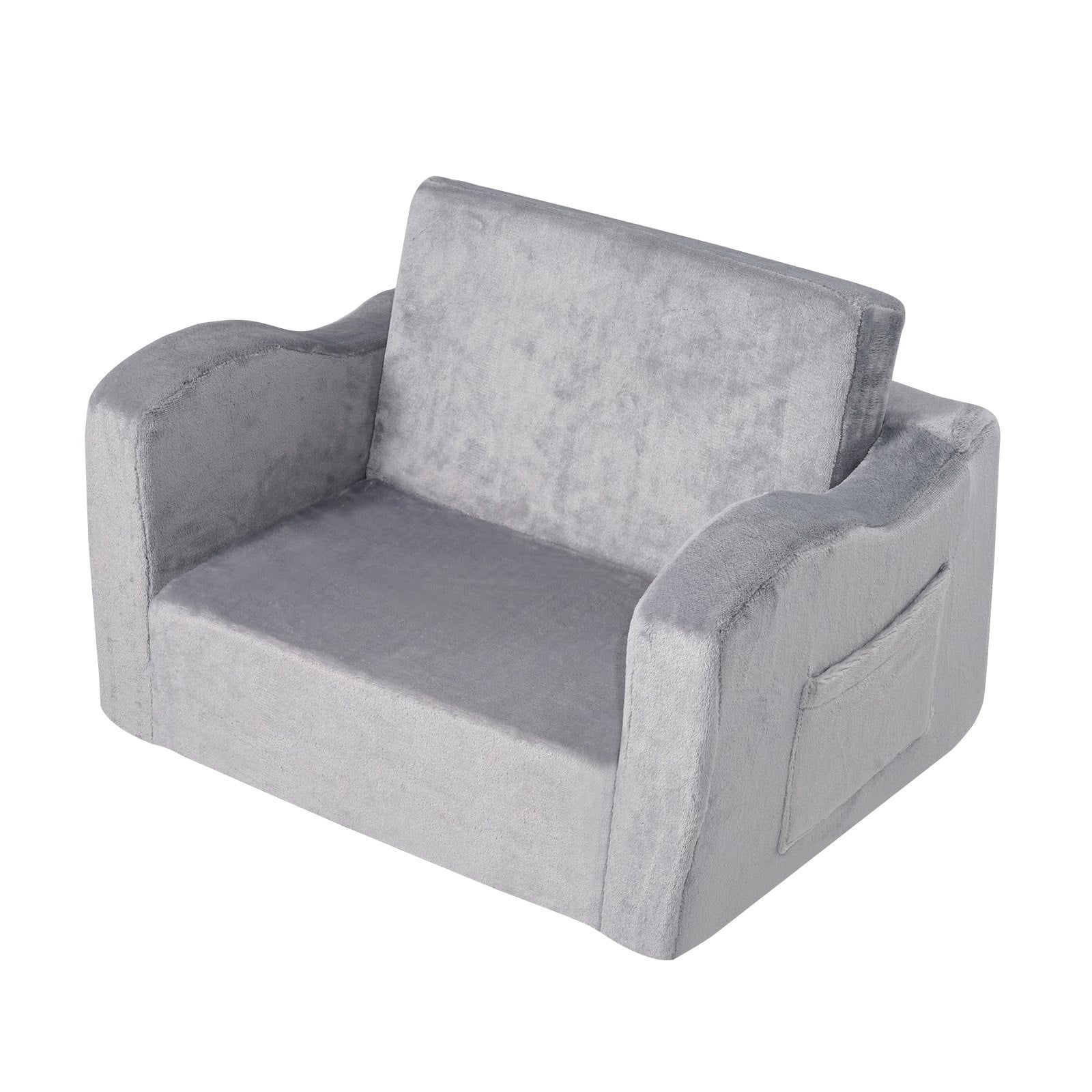 Baby Chair Foldable 2-in-1 Comfy Baby Lounger Couch Kids Sofa Grey V952-ETSF6354652INYQ5DV0