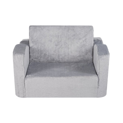 Baby Chair Foldable 2-in-1 Comfy Baby Lounger Couch Kids Sofa Grey V952-ETSF6354652INYQ5DV0