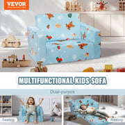 Baby Chair Foldable 2-in-1 Baby Lounger Couch Cartoon Kids Sofa Pink V952-ETSF6354652IOZAT6V0