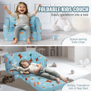 Baby Chair Foldable 2-in-1 Baby Lounger Couch Cartoon Kids Sofa Pink V952-ETSF6354652IOZAT6V0