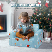 Baby Chair Foldable 2-in-1 Baby Lounger Couch Cartoon Kids Sofa Pink V952-ETSF6354652IOZAT6V0