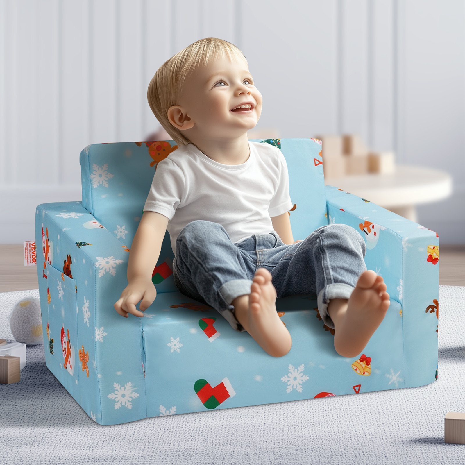 Baby Chair Foldable 2-in-1 Baby Lounger Couch Cartoon Kids Sofa Pink V952-ETSF6354652IOZAT6V0