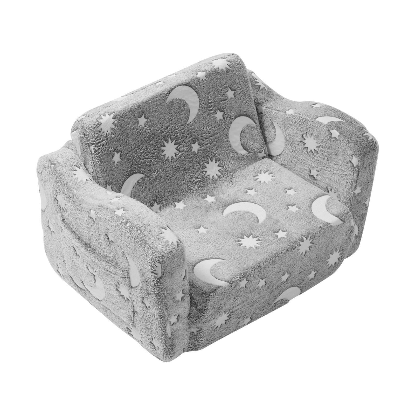 Fold-out Kids Sofa, Glow-in-the-Dark Kids Couch Chair, 2-in-1 Children Convertible Sofa to Lounger, Extra V952-ETSFZDSF00008T8FPV0