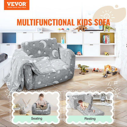 Fold-out Kids Sofa, Glow-in-the-Dark Kids Couch Chair, 2-in-1 Children Convertible Sofa to Lounger, Extra V952-ETSFZDSF00008T8FPV0