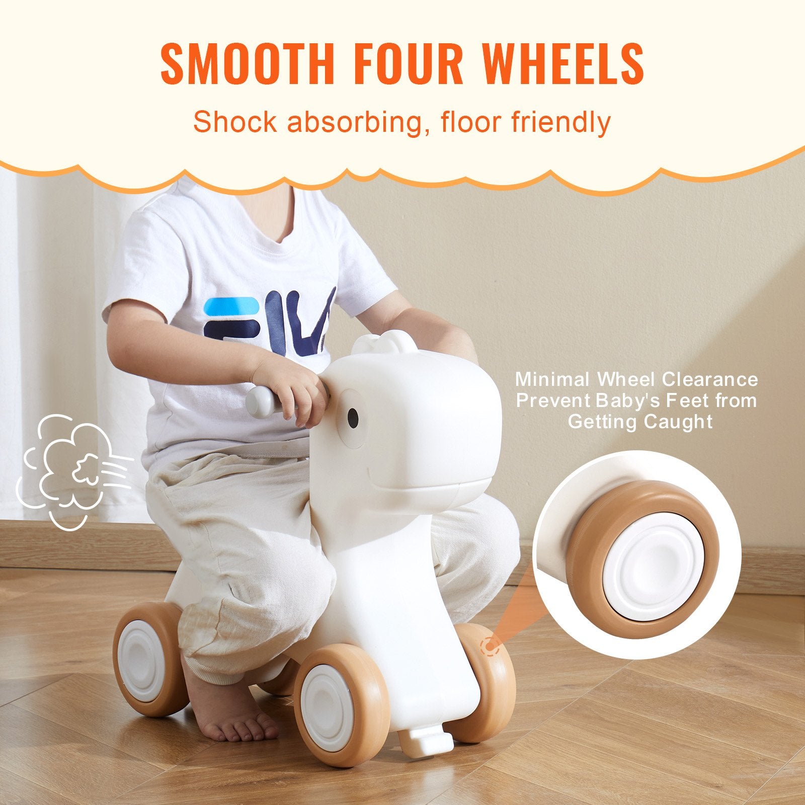 3 in 1 Rocking Horse for Toddlers 1-3 Years, Baby Rocking Horse with Detachable Balance Board and 4 Smooth V952-ETYBMHSSLDGNRHG1RV0