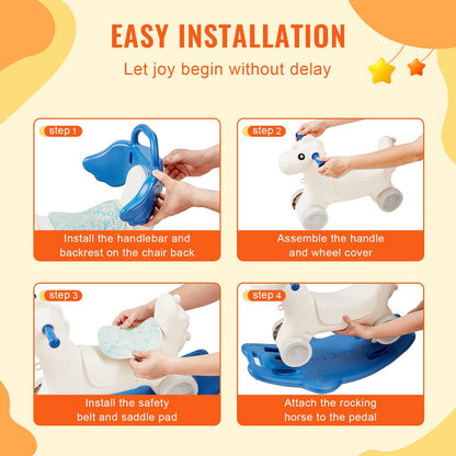 4 in 1 Rocking Horse for Toddlers 1-3 Years, Baby Rocking Horse with Detachable Balance Board, Push Handle V952-ETYBMSLDGNKTHCEGGV9