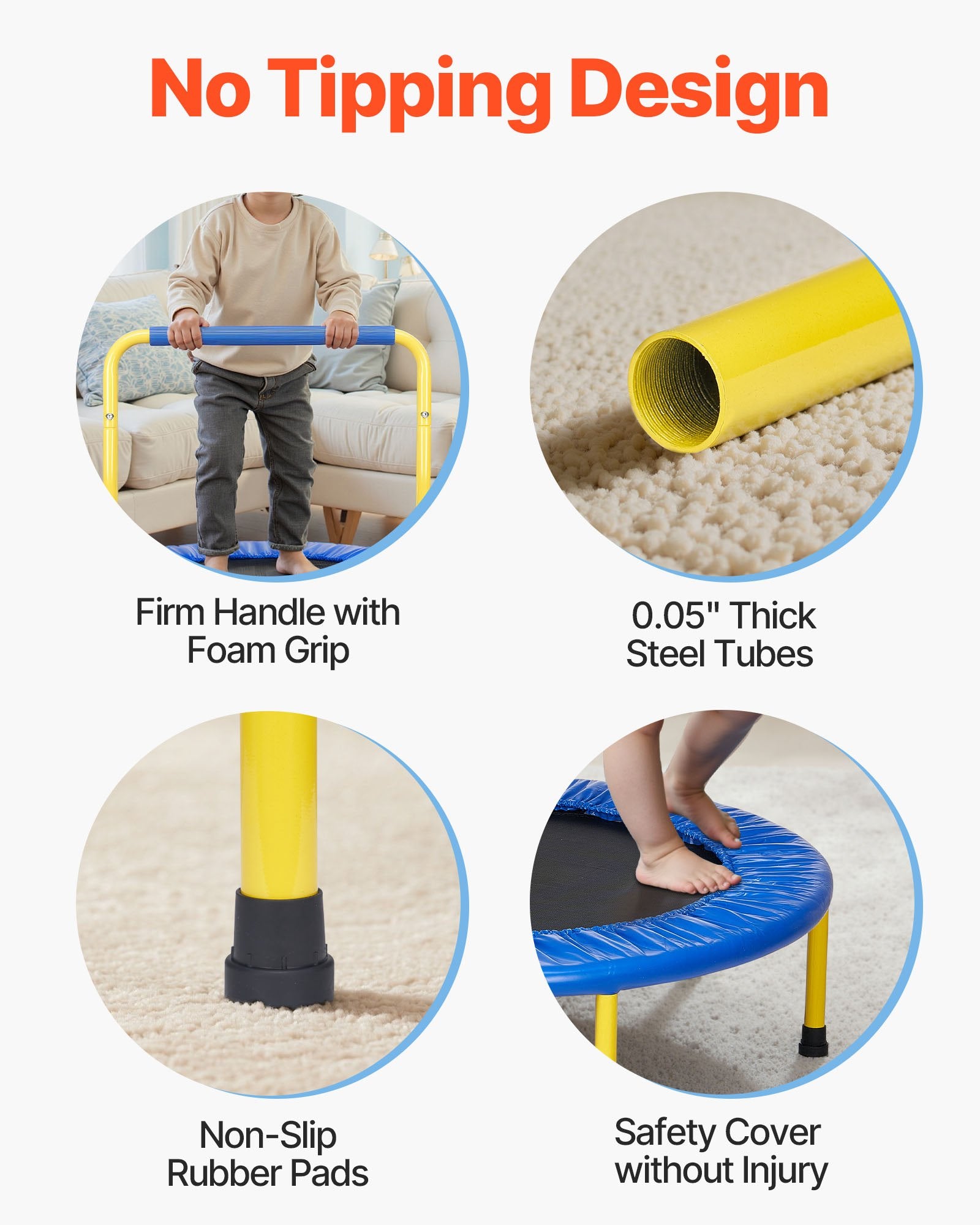 3FT Trampoline for Kids, 92 cm Trampolines Indoor/Outdoor Trampoline for Toddlers, Foldable Mini Baby V952-ETYXBC3YCYXBM625VV0