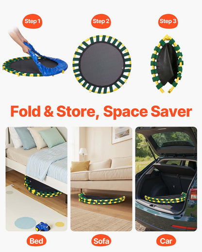 3FT Trampoline for Kids, 92 cm Trampolines Indoor/Outdoor Trampoline for Toddlers, Foldable Mini Baby V952-ETYXBC3YCYXBM625VV0