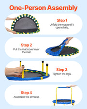 3FT Trampoline for Kids, 92 cm Trampolines Indoor/Outdoor Trampoline for Toddlers, Foldable Mini Baby V952-ETYXBC3YCYXBM625VV0