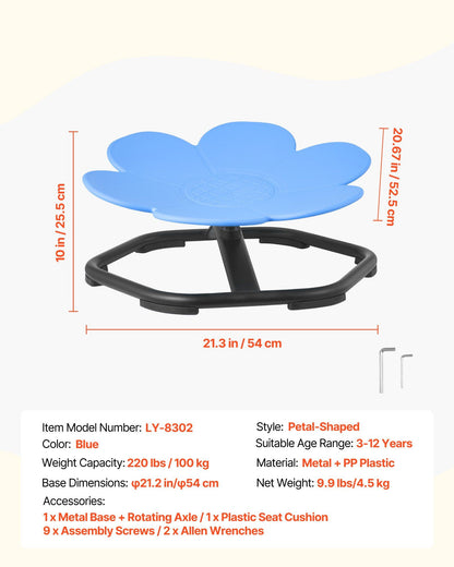 Kids Swivel Chair, 220 lbs Capacity, Flower Shape Sensory Spinning Chair, Autistic Kids Sensory Toy Seat with V952-ETZYLSHBKJS6HCGDE001V0