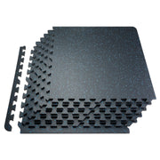0.56 Inch Thick Gym Floor Mats, 6 Tiles Rubber Top with EVA Foam, 25" x 25" Gym Flooring Workout Mats with 25 V952-EVAQXJSHSDZXKEXU0V0