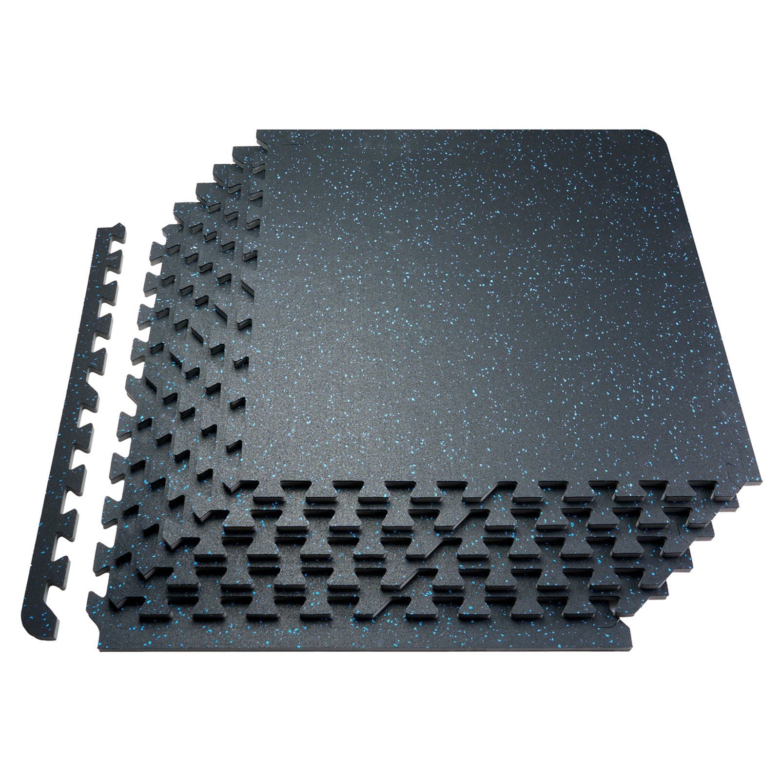 0.56 Inch Thick Gym Floor Mats, 6 Tiles Rubber Top with EVA Foam, 25" x 25" Gym Flooring Workout Mats with 25 V952-EVAQXJSHSDZXKEXU0V0