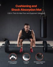 0.56 Inch Thick Gym Floor Mats, 6 Tiles Rubber Top with EVA Foam, 25" x 25" Gym Flooring Workout Mats with 25 V952-EVAQXJSHSDZXKEXU0V0