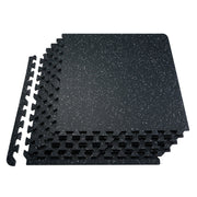 0.56 Inch Thick Gym Floor Mats, 25 Tiles Rubber Top with EVA Foam, 25" x 25" Gym Flooring Workout Mats with V952-EVAQXJSHSDZXOXDELV0