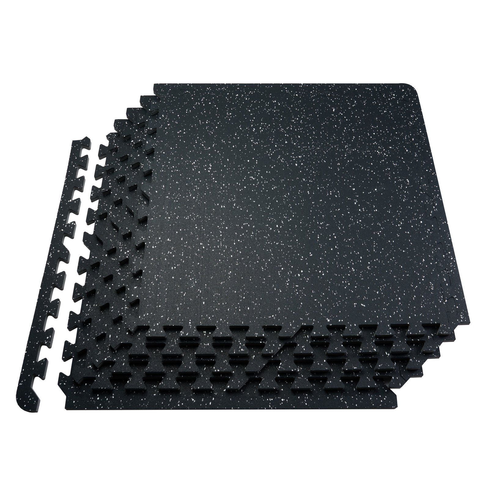 0.56 Inch Thick Gym Floor Mats, 25 Tiles Rubber Top with EVA Foam, 25" x 25" Gym Flooring Workout Mats with V952-EVAQXJSHSDZXOXDELV0