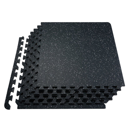0.56 Inch Thick Gym Floor Mats, 25 Tiles Rubber Top with EVA Foam, 25" x 25" Gym Flooring Workout Mats with V952-EVAQXJSHSDZXOXDELV0