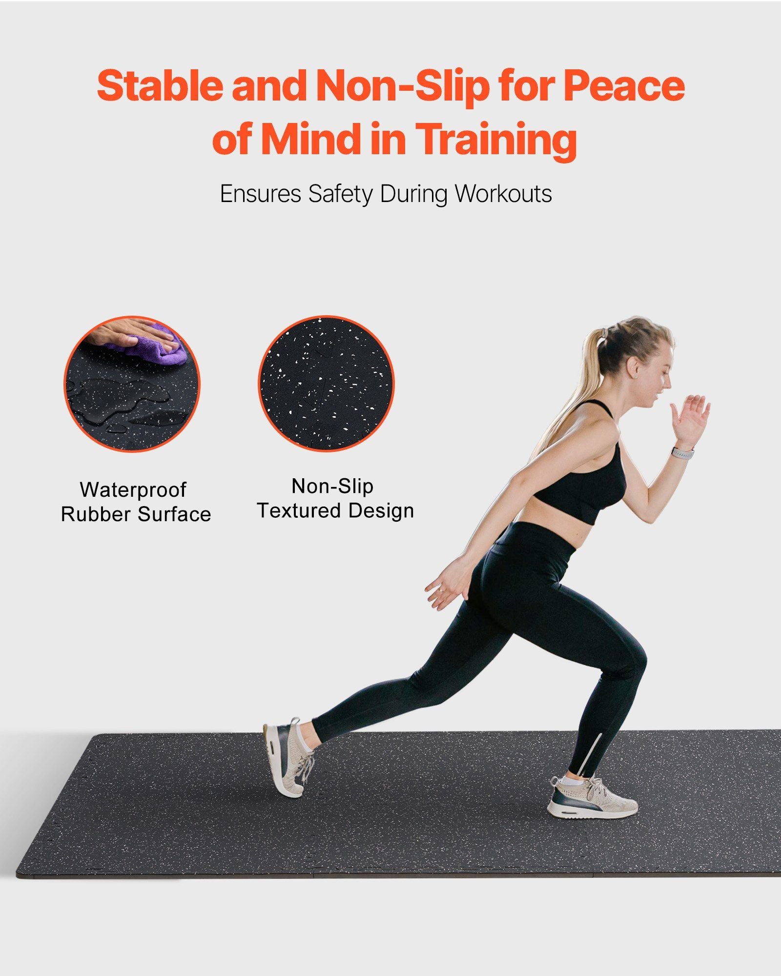 0.56 Inch Thick Gym Floor Mats, 25 Tiles Rubber Top with EVA Foam, 25" x 25" Gym Flooring Workout Mats with V952-EVAQXJSHSDZXOXDELV0