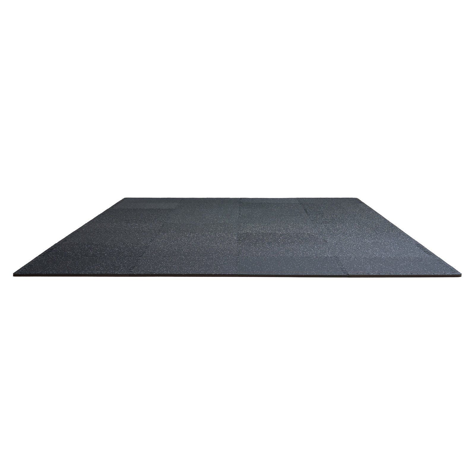 0.56 Inch Thick Gym Floor Mats, 25 Tiles Rubber Top with EVA Foam, 25" x 25" Gym Flooring Workout Mats with V952-EVAQXJSHSDZXOXDELV0