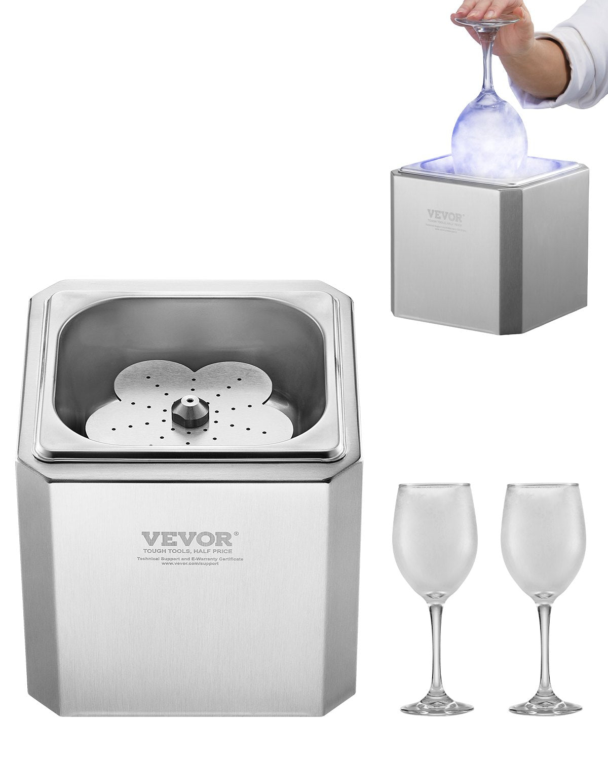 Glass Froster Chiller, CO2 Beer Glass Froster, 8-10 Seconds/Cup with LED Light, Instant Glass Chiller for V952-EYHTBBJAYS00TVC1YV3