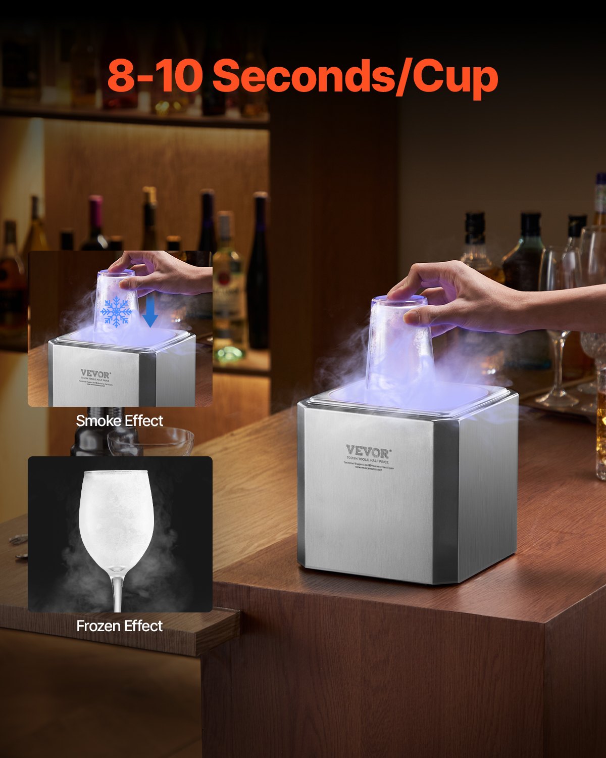 Glass Froster Chiller, CO2 Beer Glass Froster, 8-10 Seconds/Cup with LED Light, Instant Glass Chiller for V952-EYHTBBJAYS00TVC1YV3