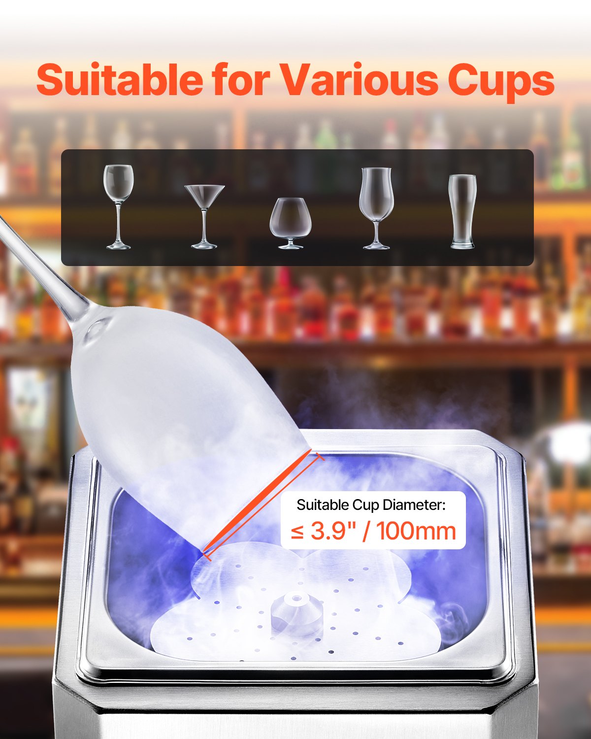 Glass Froster Chiller, CO2 Beer Glass Froster, 8-10 Seconds/Cup with LED Light, Instant Glass Chiller for V952-EYHTBBJAYS00TVC1YV3