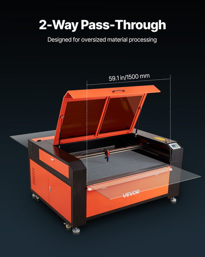 130W CO2 Laser Engraver, 1400 x 900 mm, CO2 Laser Engraver Cutter Machine with Water Chiller, 2 Way Pass Air V952-EYHTJGDKJLDSNZ4E3001V3